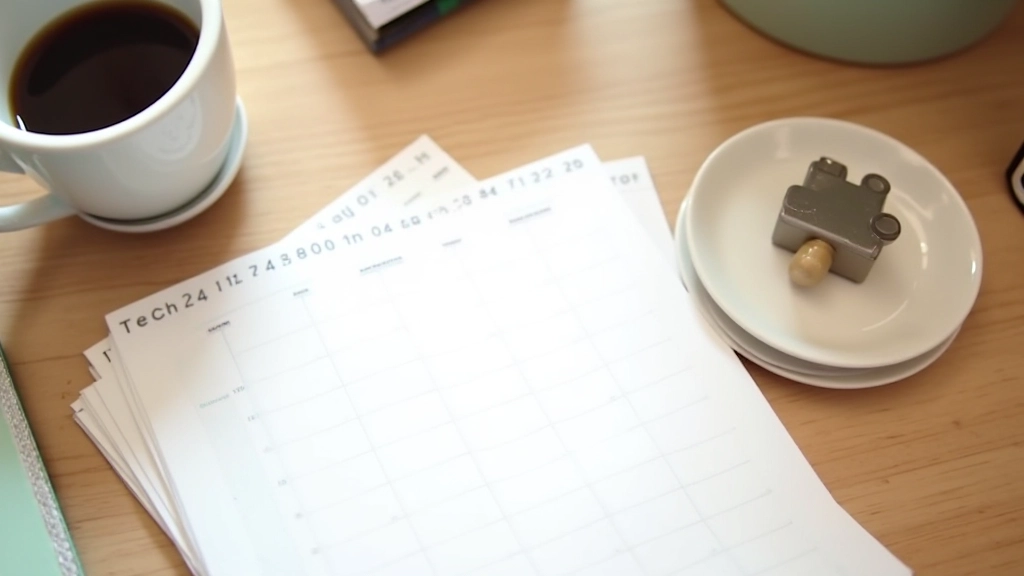 Calendrier avec des dates marquées pour les réunions mensuelles de finances, sur une table